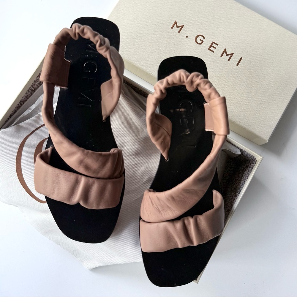 M. Gemi Gabriana Sandal in Tan Leather Made in Italy 38.5 EU 8 US